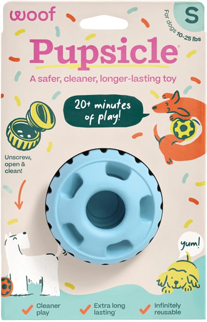 WOOF Pupsicle - Long-Lasting Interactive Dog Ball Toy to Keep Your Pup Busy and Distracted - Safe for Dogs - Low-Mess Design - Dog Toys for XL Dogs 75 lbs and Up
