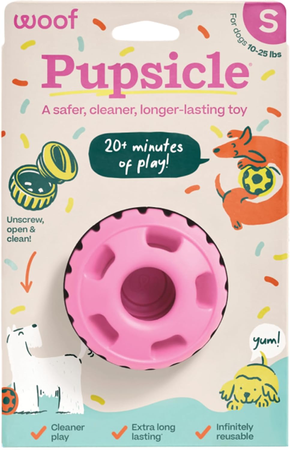 WOOF Pupsicle - Long-Lasting Interactive Dog Ball Toy to Keep Your Pup Busy and Distracted - Safe for Dogs - Low-Mess Design - Dog Toys for XL Dogs 75 lbs and Up