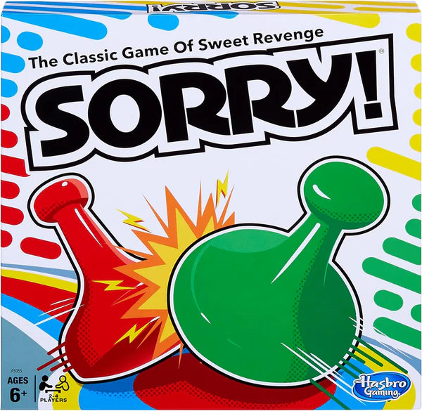 Sorry! Board Game for Kids Ages 6 and Up; Classic Board Game; Each Player Gets 4 Pawns; Family Game