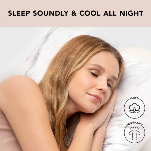 Satin Pillowcase with Zipper for Hair & Skin, Softer than Silk Pillow Cases Queen, Wrinkle-Free, Smooth and Cooling Satin Pillow Covers, Standard Size 19"X26", Marble